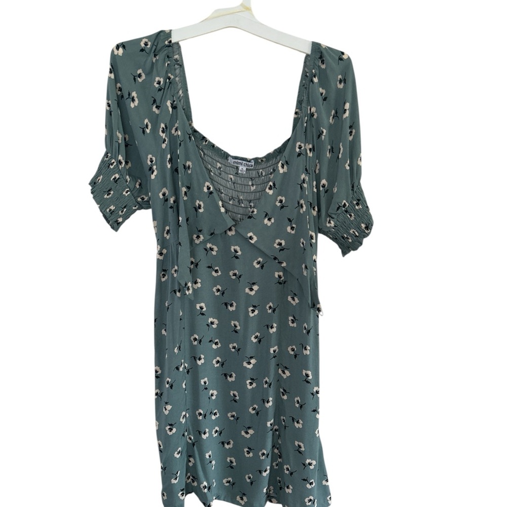 Mimi Chica Teal Floral Mini Dress